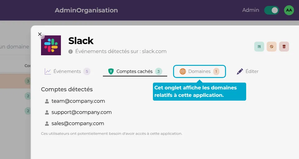 Domains-Tab