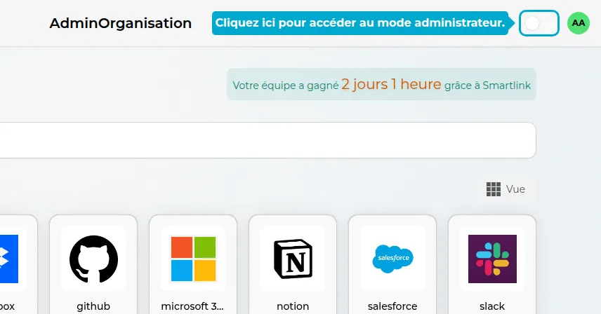 admin-modus-schaltfläche