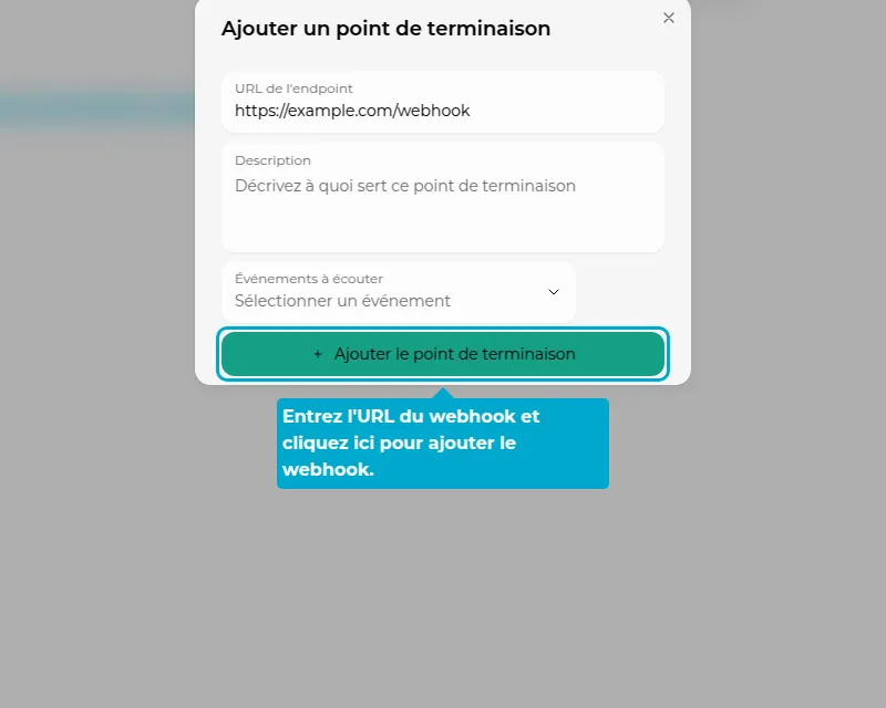 Webhooks-Endpunkt hinzufügen