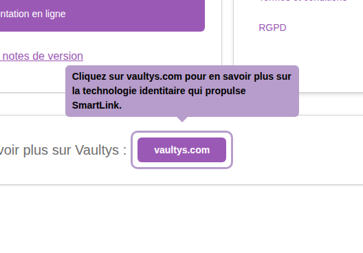 单击 vaultys.com 了解 推动 SmartLink 的身份技术。