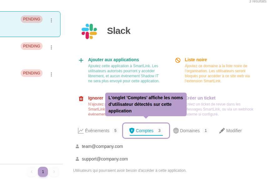 “帐户”选项卡显示在此应用程序上  检测到的用户名